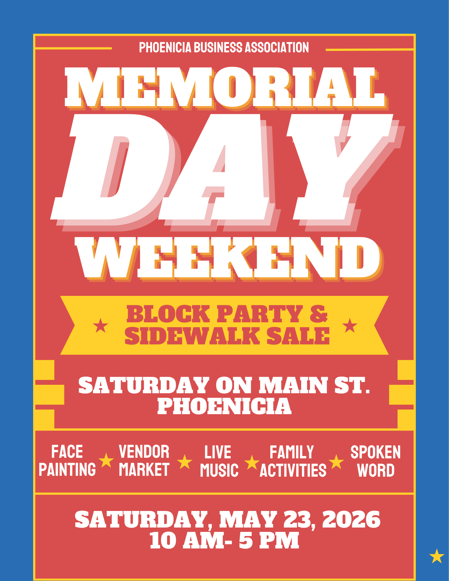 Phoenicia Memorial Day Block Party & Sidewalk Sale