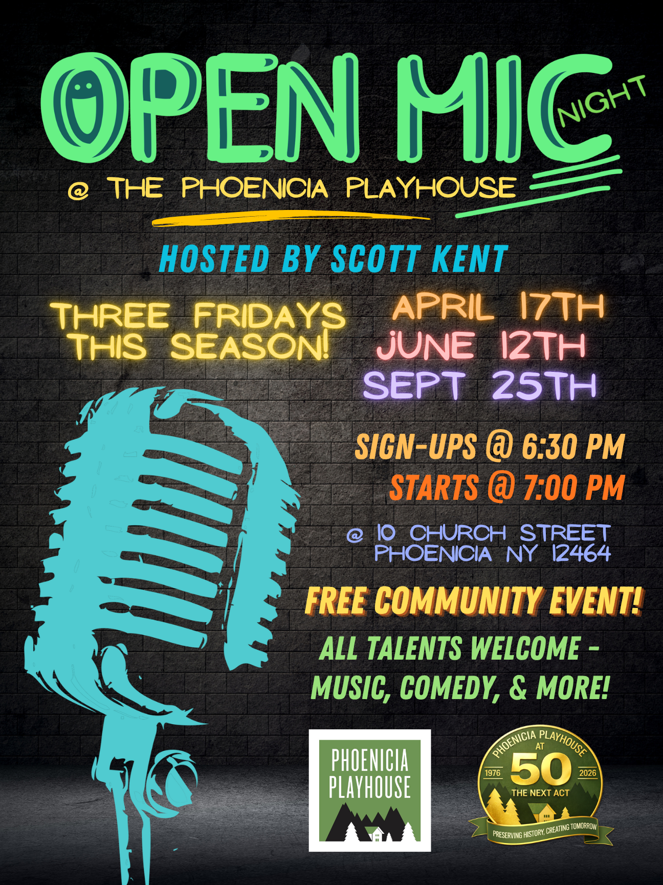 Open Mic at Phoenicia Playhouse